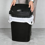Uumitty 4-Pack Swing Top Wastebasket, 8 Gallon, Black, Modern Plastic Garbage Bin for Kitchen, Bathroom, Garage and Workspace, Fits 8 Gal Liners