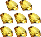 PATIKIL 8 Pcs Diamond Crystal Paperweight, 30mm / 1.18 Inch Crystal Paperweight Paper Weight for Home Office Desktop Table Decor Wedding Party Jewelry Ornaments, Yellow
