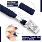 Marspark 200 Sets Clear Name Tags with Lanyard, Lanyards for ID Badges Reusable Strap with ID Holder Plastic Name Badges for Adults Business School Church Conference (Dark Blue)