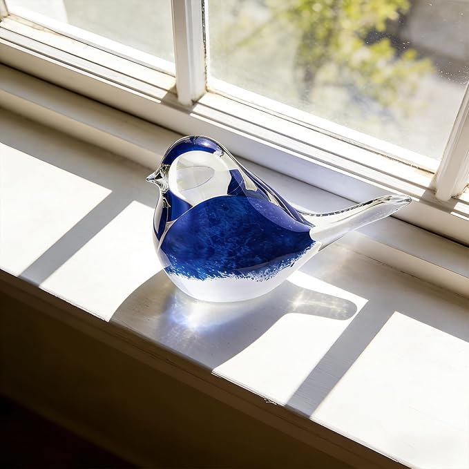ORRFIDDY Glass Bird Figurines Art Collectible Ornaments Statue Figurines Paperweight Modern Handmade Sculpture Home Decor
