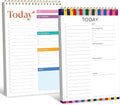 2 To Do List Notepads, Daily Planner Notebook with Tear-off Design, Undated Writing Organizer for Daily Tasks and Goal, Coiled Task Track Checklist Productivity Pad for Office, Classroom, Home, School