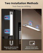 EZVALO 5 Pack Under Cabinet Lighting, 4000mAh Rechargeable Motion Sensor Light, 16.5inch Magnetic Closet Lights with Dimmable & 3 Color Temps, Wireless Motion Activated Lights with Remote for Kitchen