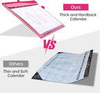 Yoment Desk Calendar 2026, Jan 2026-Dec 2027, 2026 Desk Calendar Large 17 x 12, 2026 Calendar with Plastic Cover, Pockets, to-Do Lists, Desktop Wall Calendar 2026-2027 for Office School Home, Pink