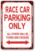 Car Room Wall Decor Vintage Metal Sign RACE CAR PARKING ONLY Signs For Boys Room Bedroom Garage Man Cave Art 12x8 Inches(Picture style-b-17)