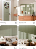Bumusty Large Cork Board 47"x35" Alternative - 12 Pack Felt Wall Tiles with 70 Safe Removable Adhesive Tabs, 30 Pushpins, Cork Boards for Walls Pin Board Bulletin Board Office Decor (Sage)