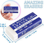 Tamaki 6 Pack Erasers, Large White Erasers for School Office, Art Eraser for Drawing