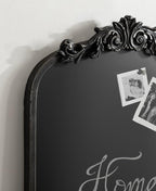 Kate and Laurel Arendahl Decorative Vintage Arch Chalkboard; 19 x 31; Black; Framed Arched Ornate Magnetic Chalkboard for Unique Display; Decoration; and Organization