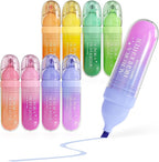 Four Candies 8 Pcs Highlighters Assorted Colors, Cute Pastel Highlighter Set, Quick-Dry, Soft Chisel Tip, No Bleed Highlighter, Aesthetic Highlighters for Christmas