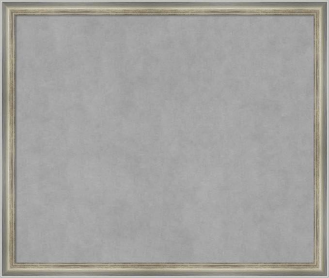 Amanti Art Silver Framed Magnetic Board 22x26 Medium Vision Board for use with Magnets, 100% Metal Sheet to Display Items as Office Decor or for Home Organization in mudroom, Kitchen or Kids Room