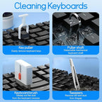 Keyboard Cleaning Kit Laptop Cleaner, 32-in-1 Computer Screen Cleaning Brush Tool, Multi-Function PC Electronic Cleaner Kit Spray for iPad iPhone Pro, Earbuds, Airpods, Camera Lens, Monitor (White)