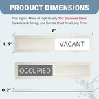 Vacant Occupied Privacy Sign, Vacant Occupied Door Sign for Home Office Restroom Conference Hotels Hospital, Slider Door Indicator Tells Whether Room Vacant or Occupied, 7'' x 1.5'' - Stainless Steel