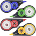 JEFURE 4 Pcs Colorful Correction Tape, 39.4 Ft White Wrong Out Tear-Resistant Bulk, Instant Corrections Easy To Use Applicator for School, Office, Note Taking, Journal (Tape Width 0.2 in, Clear)