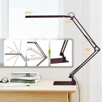 SKYLEO LED Desk Lamp with Slim Base - Adjustable Swing Arm Desk Light, Dimmable, Timer, Eye Protection, Memory Function, 1300LM, 12W, Red