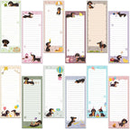 Gersoniel 12 Packs Magnetic Notepads for Refrigerator Monthly Grocery Magnetic List Set to Do List Pads Back Memo Notepad 9 x 3.5 Inches for Fridge Kitchen Shopping Grocery(Mixed Color,Dachshund)