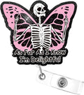Aoryalps I AM Delightful Retractable Badge Reel Holder Retractable with ID Clip for Nurse Nursing Name Tag Card Nursing Student Teacher Doctor Medical Assistant Work Office Clip-Gifts for Nurse