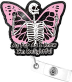 Aoryalps I AM Delightful Retractable Badge Reel Holder Retractable with ID Clip for Nurse Nursing Name Tag Card Nursing Student Teacher Doctor Medical Assistant Work Office Clip-Gifts for Nurse