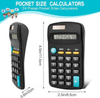 Riccioney 24 Pack Basic Mini Calculators - 8 Digit Display, Solar Battery & AC Power, Handheld for Office, School & Home