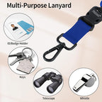Fishent Breakaway Neck Lanyards for ID Badges, Adjustable Sturdy Round Cord Heavy Duty Key Lanyard with Detachable Buckle for Men Women Car Keys Card Holder(Royal Blue)
