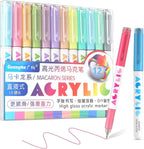 kander Acrylic Gel Pens, 12 Colors Highlighter Acrylic Gel Ink Pens with Bullet Tip,Strong Coverage, Large Ink Capacity, Multi-Purpose Paint Pens for Rock Painting, Crafts, DIY, Art Supplies