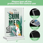 Acrylic Sign Holder 4x6, 21 Pack Clear Table Menu Vertical Double Sided Display, Plastic Menu Stand Paper Holder Suitable for Restaurants Office Store Show Fair