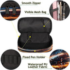 Pardick American Football Fire Pencil Case，Big Capacity Pencil Pouch Coin Pouch Stationery Organizer For Teen School