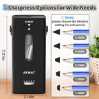 AFMAT Electric Pencil Sharpener, Fully Automatic Pencil Sharpener, Auto in & Out, Rechargeable Hands-Free Sharpeners for Jumbo & Colored Pencils (6.5-12mm), Portable for Home/Classroom/Office PSC6