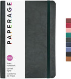 PAPERAGE Softcover Lined Journal Notebook (Dark Green), 160 Pages, Medium College Ruled Notebook, 5.6 inches x 7.9 inches - 100 GSM Thick Premium Paper, Soft Vegan Leather Journal for Home, Work & School