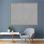 Amanti Art Silver Framed Magnetic Board 34x42 X-Large Vision Board for use with Magnets, 100% Metal Sheet to Display Items as Office Decor or for Home Organization in mudroom, Kitchen or Kids Room