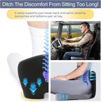 Ergonomic Seat Cushion with Adjustable Strap, Memory Foam Office Chair Seat Cushion with L-Shaped Design, Car Seat Cushion Fits for Truck Driver Semi Truck, Gaming Chair, Desk, Light&Dark Gray