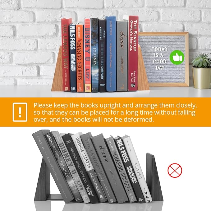 DRELIFAM Red Oak Book Ends Heavy Duty Handmade Book Ends for Shelves Decorative Bookends to Hold Heavy Books (Red Oak Small)