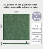 DECORITA Green Cork Board Alternative | Giant Pin Board Notice Board | Felt Bulletin Board for Office, Home & Classroom | Green Office & School Supplies | Felt Wall Tiles (12-Pack) | Tree