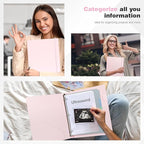 Ospelelf Vintage Hardcover 3 Ring 1 inch Leather Binder, Professional Binders Organizer Suitable for Letter Size Documents, Binder Dividers with Tabs, Faux Pink Leather