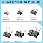 60 PCS Large Binder Clips – 2Inch 51mm Big Black Metal Paper Clamps, Extra Strong Binder Clips for Thick Documents/Office and Home Supplies