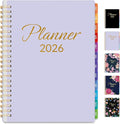GNL 2026 Planner, Weekly ＆ Monthly Planner 2026, JAN. 2026 – DEC. 2026, 6.4" x 8.3" Monthly Agenda Planner with Tabs, Waterproof Flexible Cover, Spiral Binding, Double-sided Pocket, Bookmark, Purple