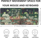 Cute Frog Desk Mat Mouse Pad,Cartoon Frog Desk Pad,Kawaii Green Desk Decor,Desk Mat for Frog Desktop,Stitched Edges Non-Slip Waterproof Rubber Base Mous Mat for Office Home Work Gaming(27.5X11.8 in)