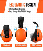 Copkim 12 Pcs Hearing Protection Ear Muffs NRR 28dB Noise Reduction Headphones Shooting Ear Protection Earmuffs (Orange)