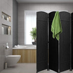 Sorbus 8-Panel Black Room Divider with Double Hinged Panels, 6 ft Tall Folding Privacy Screen