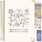 bloom daily planners HARDCOVER 2026 Planner (January to December) - 8.5” x 11” Weekly & Monthly Dated Agenda Organizer Book with Stickers & Tabs - Spread Kindness Like Wildflowers