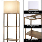 RUNTOP Plus Floor Lamp with Shelves, Modern Shelf Floor Lamp with 15W 3CCT LED Bulb and Memory Function, Wide Shelf Lamp for Display Storage, Standing Lamps for Living Room, Bedroom, Office, Corner