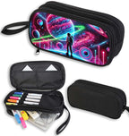 AnySmic Astronaut Pencil Case for Boys and Girls, Large Capactiy Pencil Pouch for Kids and Teen, Polyester with 2 Compartments & Zippers, Pen Box and Pen Bag Organizer Gifts for Student Aged 6-18