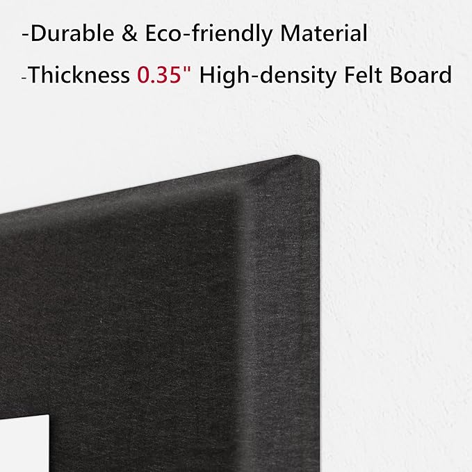 Neatsure Large Cork Board for Wall, 48" x 36" Bulletin Board with Pushpins, 12 Panels Felt Tiles Tack Push Pin Board for Office, Black
