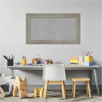 Amanti Art Grey Framed Magnetic Board 16x28 Small Vision Board for use with Magnets, 100% Metal Sheet to Display Items as Office Decor or for Home Organization in mudroom, Kitchen or Kids Room