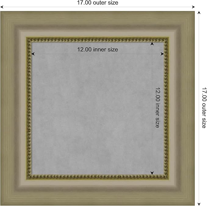 Amanti Art Silver Framed Magnetic Board 17x17 X-Small Vision Board for use with Magnets, 100% Metal Sheet to Display Items as Office Decor or for Home Organization in mudroom, Kitchen or Kids Room