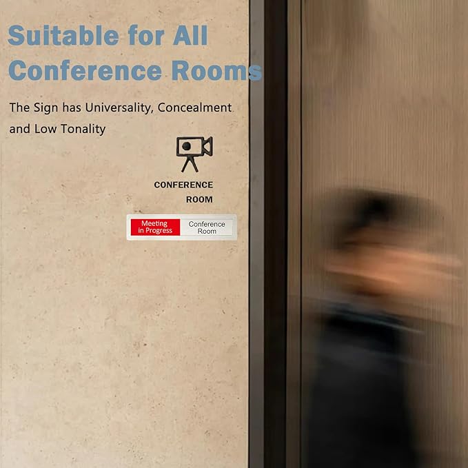 Available or Meeting in Progress Privacy Sign,Vacant Occupied Sign for Home Office Hotles Hospital Conference Room,In Use Available Slider Door sign Tells Whether Room Vacant or Occupied,7'' x 1.5'' -
