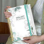 2026-2027 Planner - 18 Months Weekly & Monthly Planner from January 2026 - June 2027, Spiral Planners 2026-2027 with Elastic Closure, Inner Pocket, Medium 5.8" x 8.3", Teal Flower