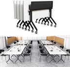 Goakwwuz Conference Room Table, Folding Conference Tables,Thicken Grey Tabletop,Flip Top Wooden Seminar Meeting Room Table for Conference Room Offices (4, Black Drawer, 55.1”)