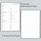Daily Planner Undated - A5 To Do List Notebook Hourly Schedules, Spiral Appointment Planner for Women and Men, PVC Hardcover, Inner Pocket, Elastic Closure, 5.8" x 8.3", Black