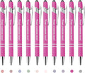 CRME Stylus Pens for Touch Screens Bulk Custom Pens Personalized Customized Engraved Writing Pen with Name Text Smooth Writing Black Ink for School Office Friends Supplies Pink Pens