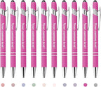 CRME Stylus Pens for Touch Screens Bulk Custom Pens Personalized Customized Engraved Writing Pen with Name Text Smooth Writing Black Ink for School Office Friends Supplies Pink Pens