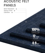 Fluxynara Large Felt Bulletin Board 36" x 24" Cork Board Alternative-6 Pack with 40 Safe Removable Adhesive Tabs, Cork Boards for Walls Cork Board for Home Office Classroom Pin Board-Navy Blue